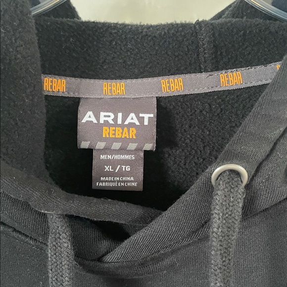 Men’s Ariat Rebar Black Hoodie Sweatshirt Size XL - Picture 3 of 4